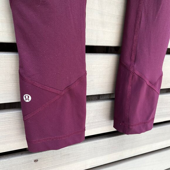 Lululemon Pace Rival Crop in Dark Adobe (Burgundy Maroon) 22" Length, Size 4 EUC - Picture 5 of 9